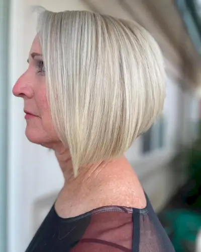 Edgy A-Line Bob for Old Ladies