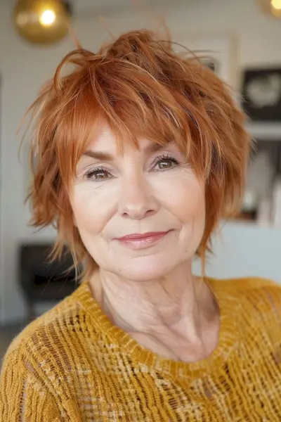 Messy Choppy Lixie Shag for sixty-year-old women