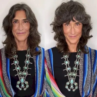 wavy medium length shag for women over 60