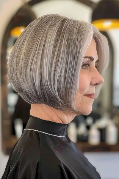 A Short Graduated Bob for an older woman over 60