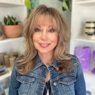 Shaggy Cut with Fringe for Long Hair for women over sixty years old