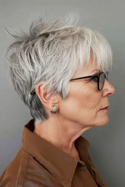 60 year old with a Textured Shag Crop