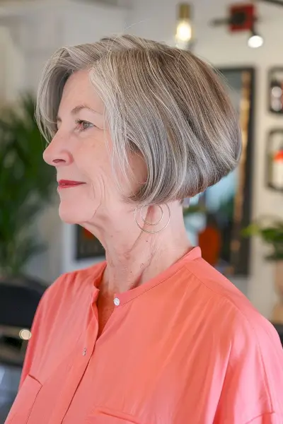 Stacked and Shaped Really Short Bob