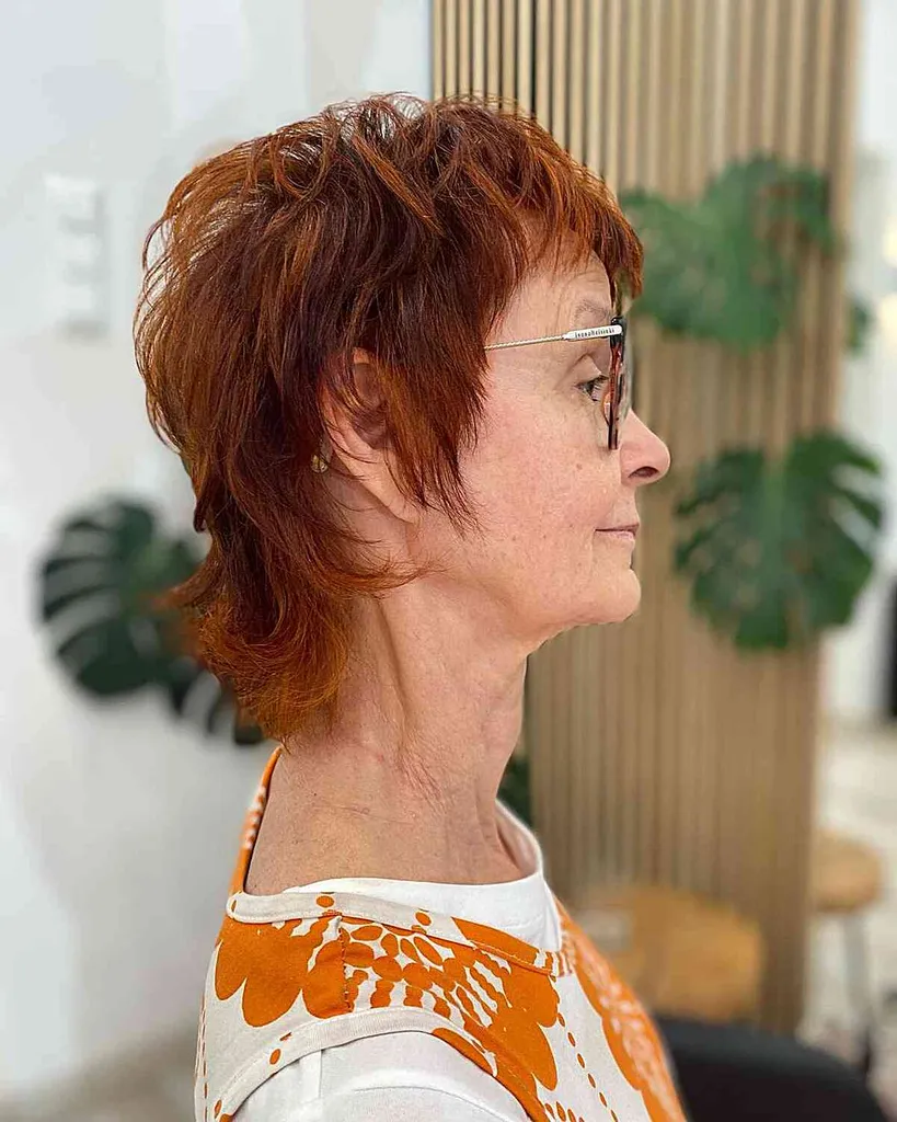 メガネをかけた60歳以上の高齢者にクラウンレイヤーを施した秋の銅ボラ' title=