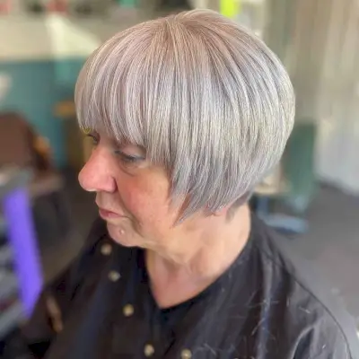 Classic Layered Bob for Women Over 60 with Thin Hair