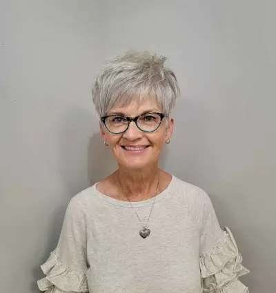 Audrey Hepburn-Inspired Pixie for a lady over 60