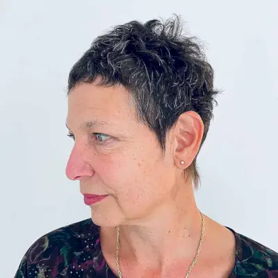 salt and pepper short pixie