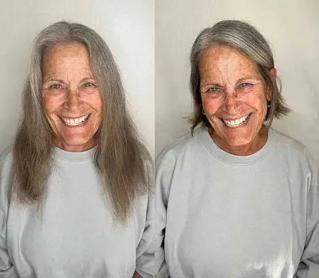 Wash-and-Wear Chin-Length Razor Cut Bob for Ladies Over 60 and Up