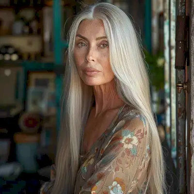 long hairstyle for over 50 woman with fine hair