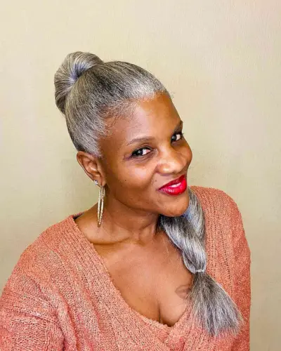 Long ponytail hairstyles for woman over 50