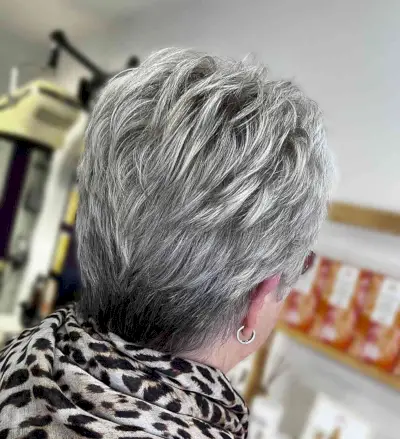 Extra Short Hair with Feathered Piece-y Layers for Women over 60