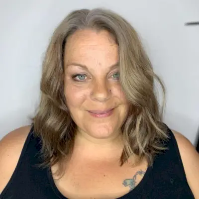 long bob for over 60 with chubby face shape