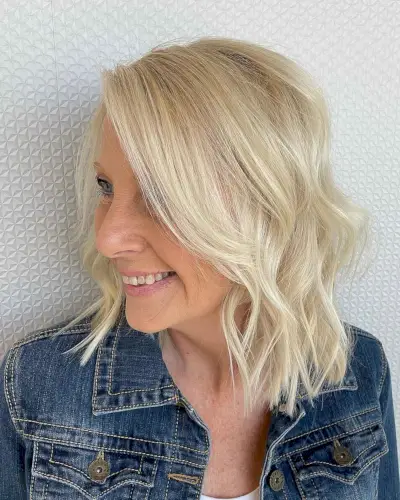 Layered Lob for Women Over 60 with Thin Hair
