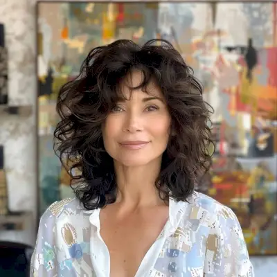 Shoulder-Length Perm for Women Over 40