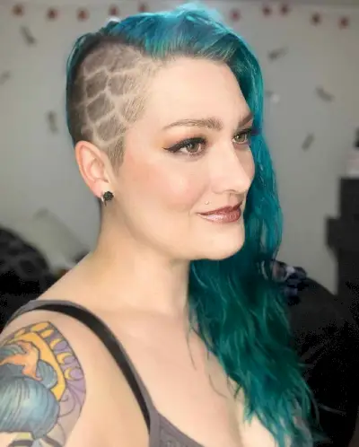 Edgy Undercut with Designs for 40-Year-Old Women