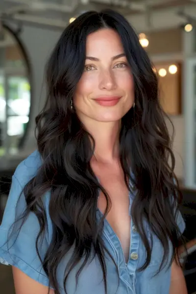 Natural-Looking Beach Waves for a 40-Year-Old Woman