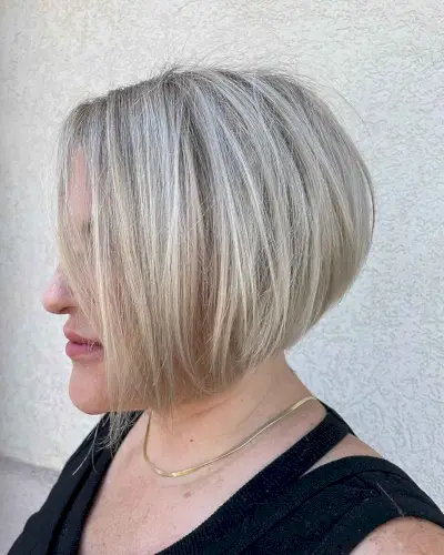 Classic Angled Bob for Women Over 40 Years Old with Fine Hair