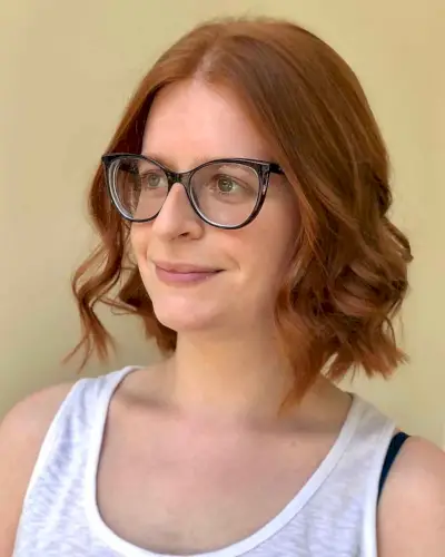 Middle-Parted Lob with Curls for Women Over 40 with Thin Hair