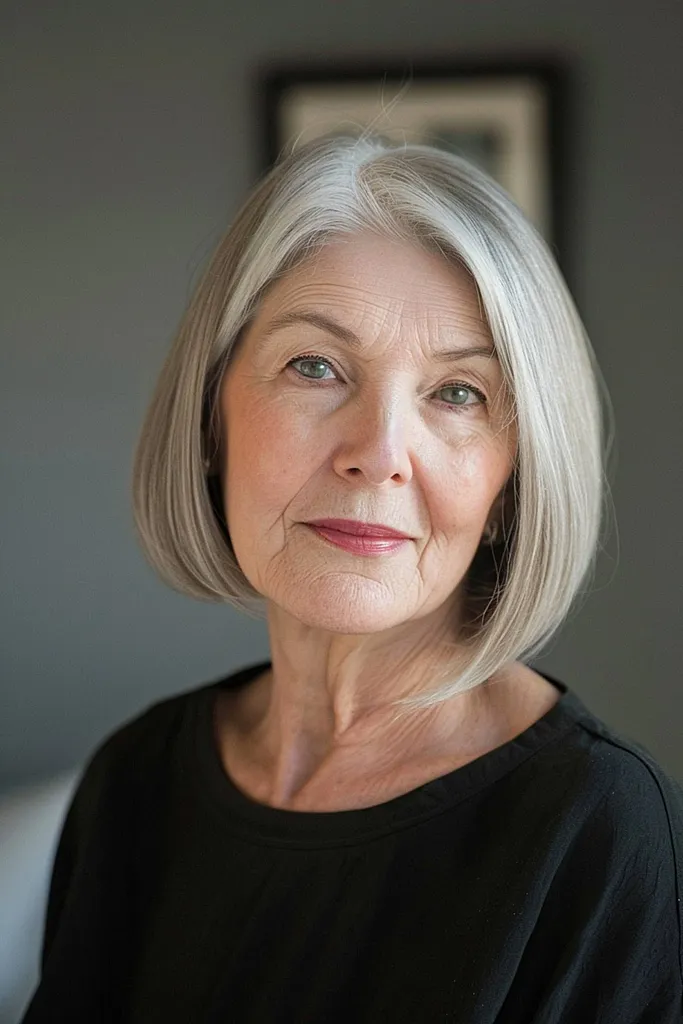 シルバーヘアのためのウェーブレイヤーのシルヴィークボブ' title=