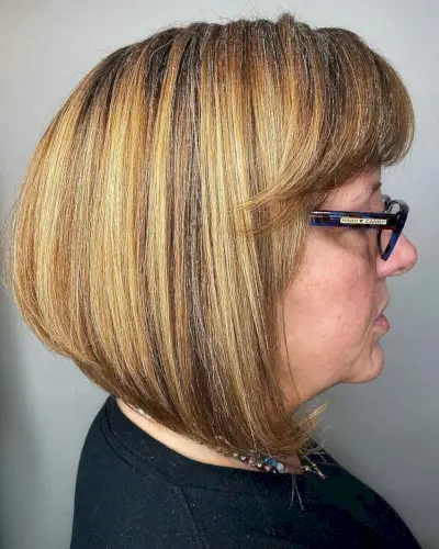 Angled Bob with Layers and Bangs