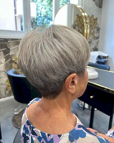 Short Crop with Light Gray Color for Seniors