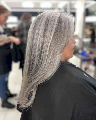 Salt-and-Pepper Medium to Long Hair for Grandmas