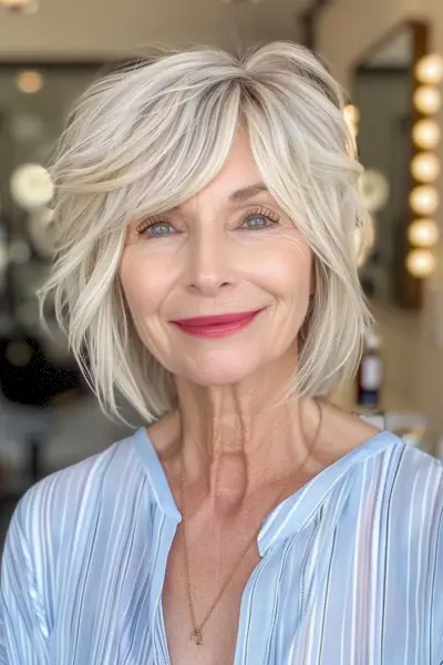 Short shag haircut for older women