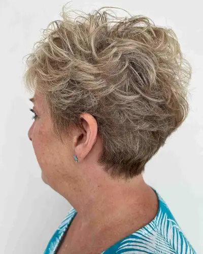 Short Messy Crop Cut with Feathered Layers for Old Ladies
