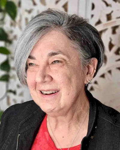 Side-Parted Cropped Cut with Long Bangs for Older Ladies