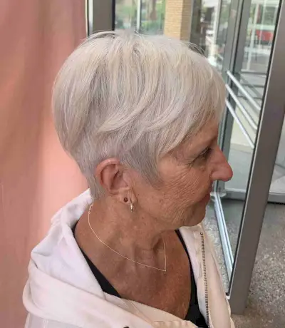 Short Pixie with Long Layers for Older Women with Fine Hair