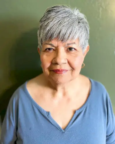low maintenance pixie cut for old ladies
