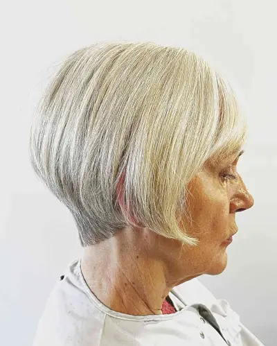 Elegant graduated short bob for older women