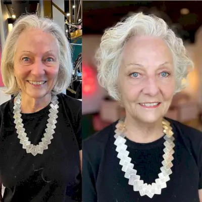 Short Razor Cut Bob for Curly Hair for Women Over 70