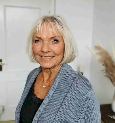 Adorable Bob with See-Through Bangs for Women Past 70