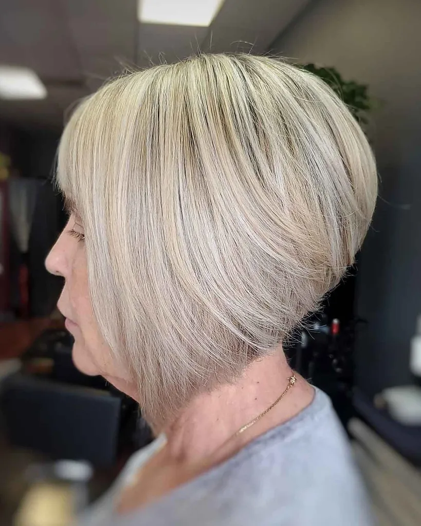 jaunāka izskata ķīļveida stils 60 gadus veciem cilvēkiem' title=