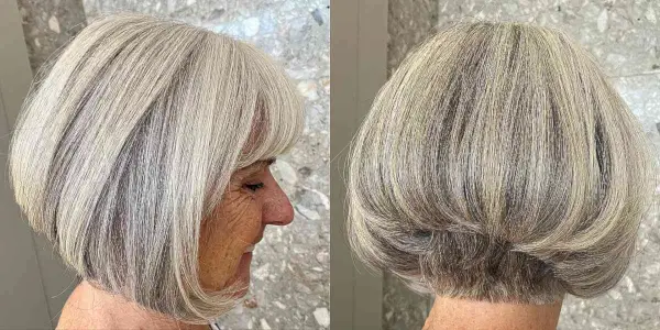 Wedged Bob with an Undercut for 60-Year-Old Women