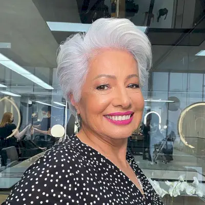 Side Part Pixie with Volume for Overweight Women Aged 50 with Fuller Face Shapes