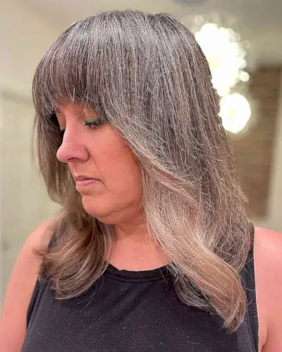 Soft Medium Cut with Full Bangs for Plus Size Women Aged 50