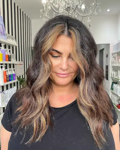 hairstyle for large women over fifty with long Hair