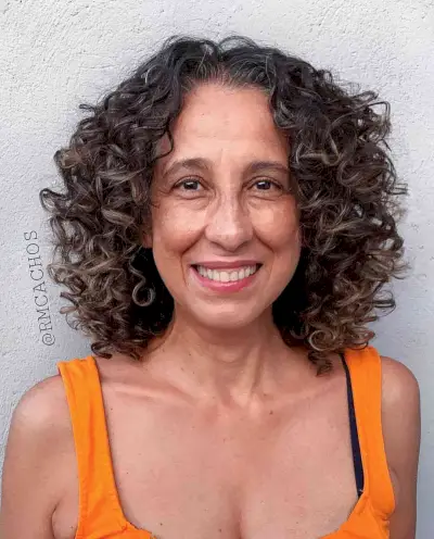 Mid-Length Sweet Shaggy Curls for Ladies 60 and Over