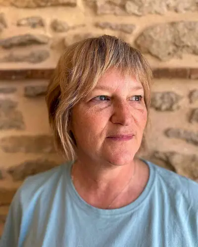 Short Crop with Micro Bangs for Thin Hair and Ladies Aged 50