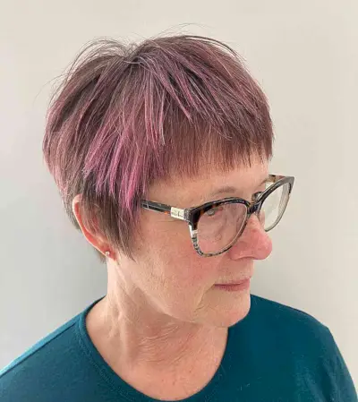 Short Choppy Pixie with Short Bangs for Seniors Over 50