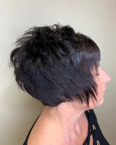 Younger looking edgy and stylish shag cut