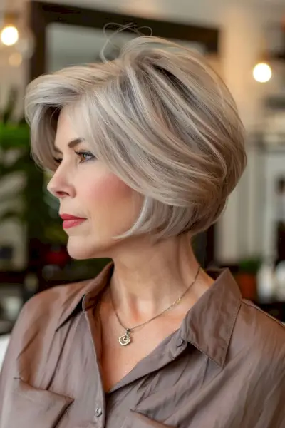 Silver graduated bob for women over 60