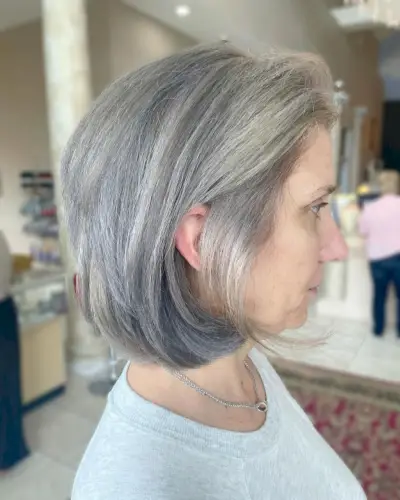 Long Bob for 60-Year-Old Women