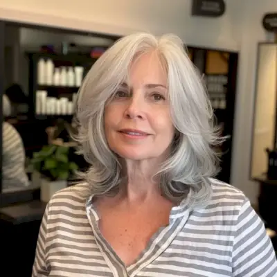Edgy Classy Mid-Length Chop for Senior Women Over 60