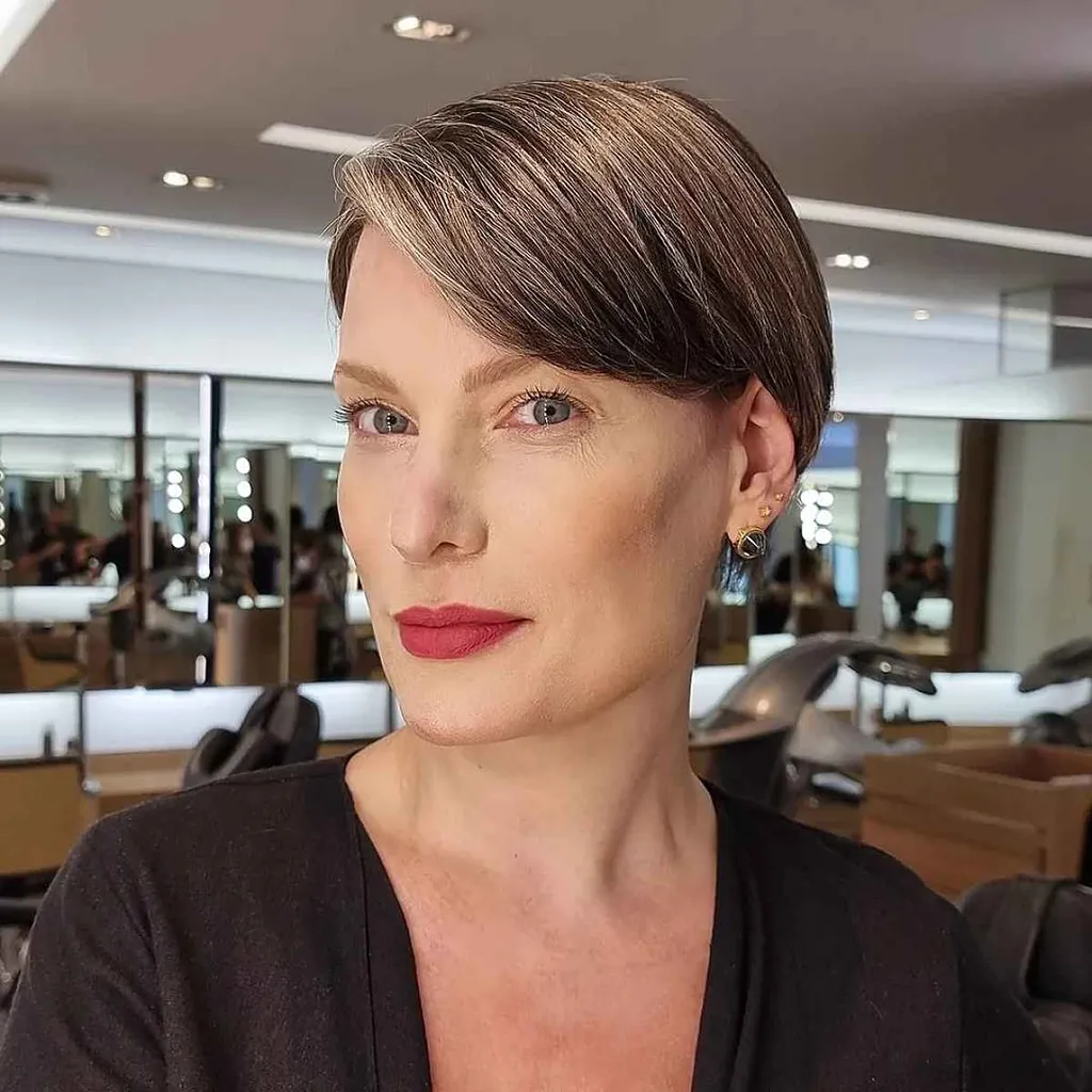 成熟した女性のためのサイドスイープピクシー' title=