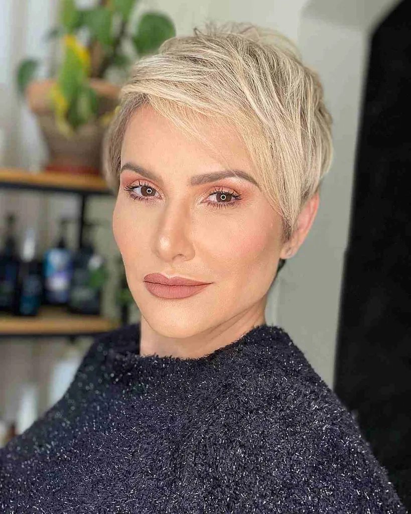 39 fryzur w stylu Pixie przeciwdziałających starzeniu się kobiet po 40. roku życia, które szukają uroczej fryzury