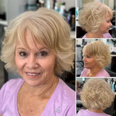 Swept Back Curls with Bangs