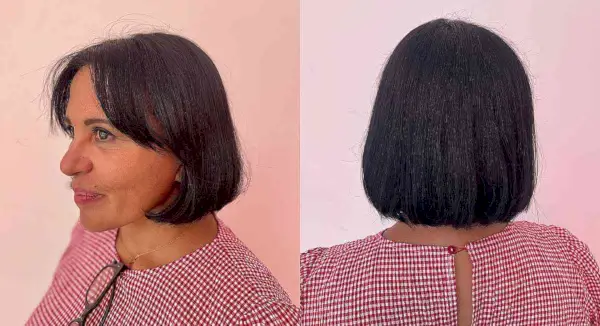 Wash-and-Wear Dark Brown Bob for Straight Hair for Ladies Over 50